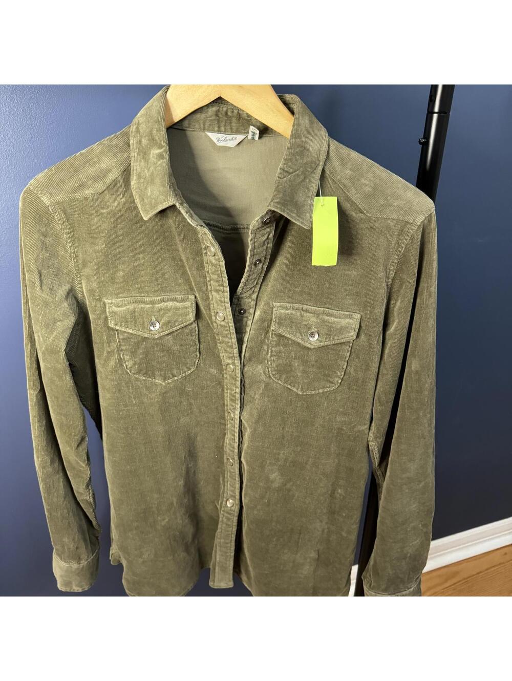 Woolrich Women's Button Up Shirt, Dusty Olive, Medium - Picture 2 of 5